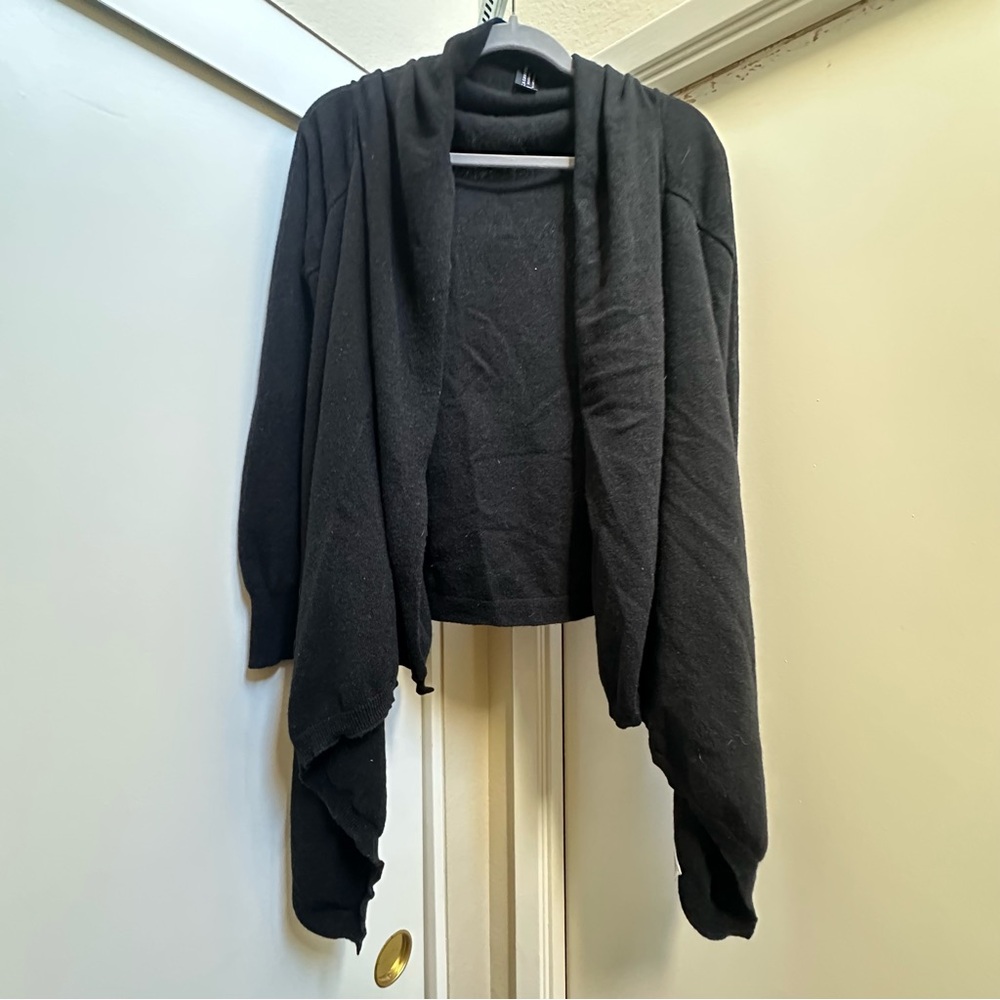 100% cashmere Draped black Cardigan